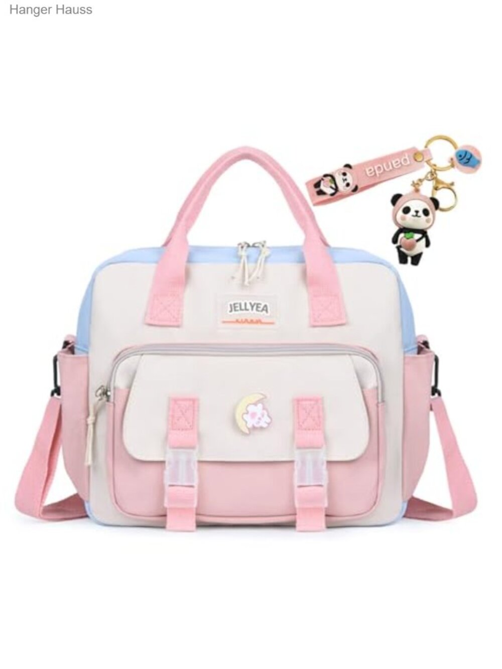 Kawaii Cute Backpack tote shoulder crossbody bag with pins panda pendant